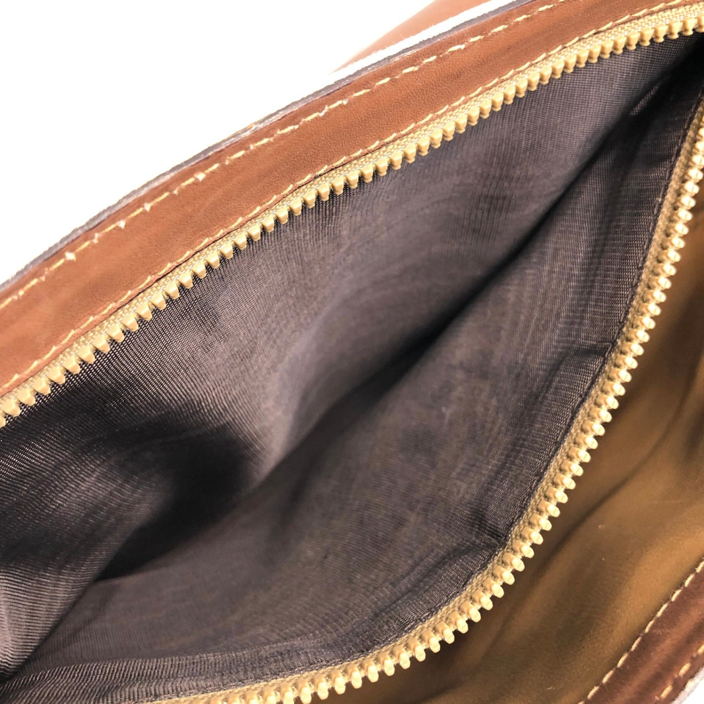 CELINE Blason Shoulder bag White×Brown Vintage ue3evj