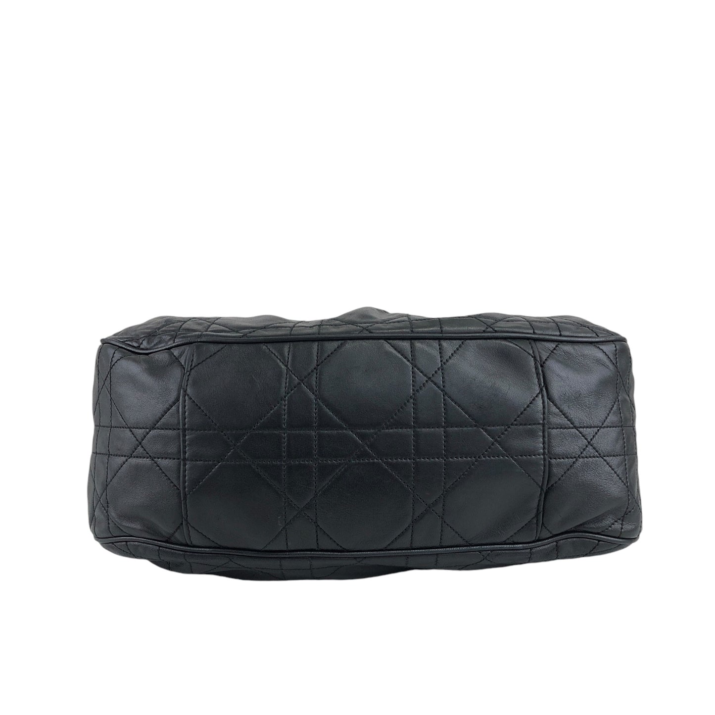 Christian Dior Cannage Logo Motif 抽繩肩背包 黑色 復古 ryhx6x