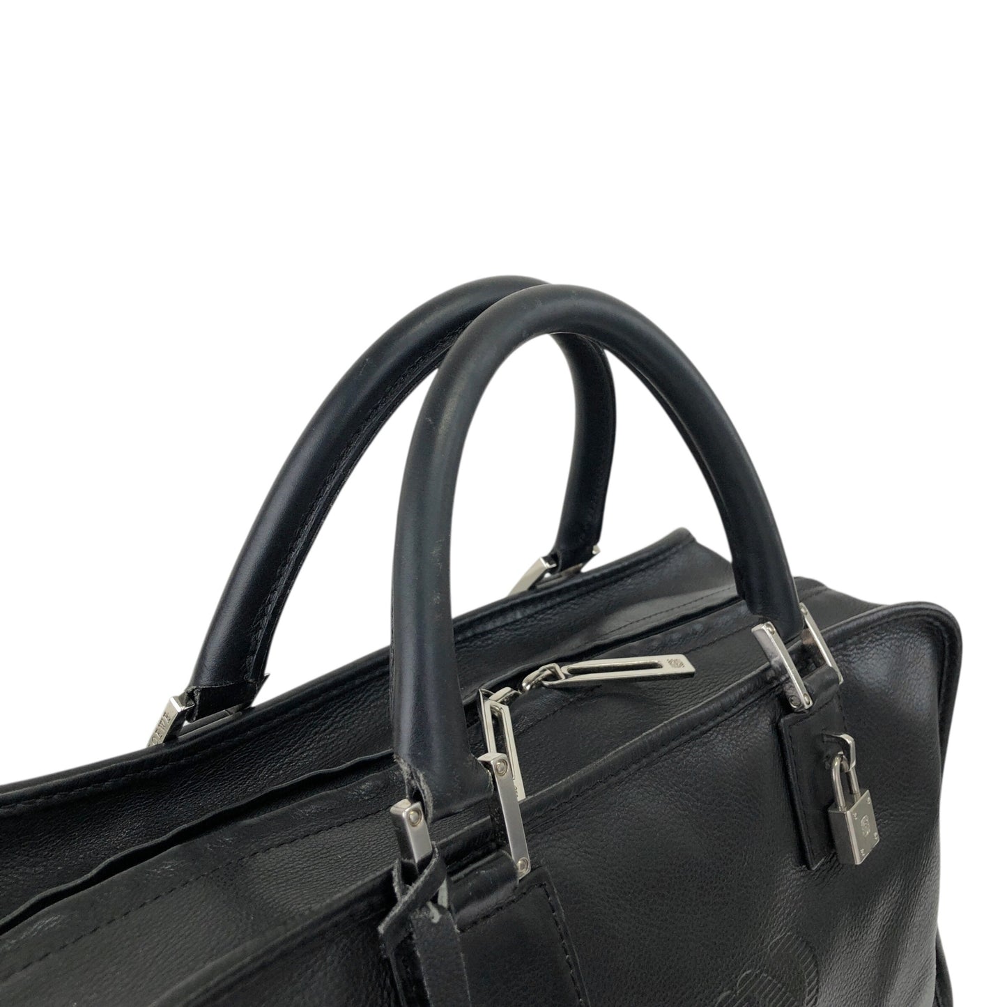 LOEWE Amazona28 Anagram Handbag Boston bag Black Vintage z3tif8