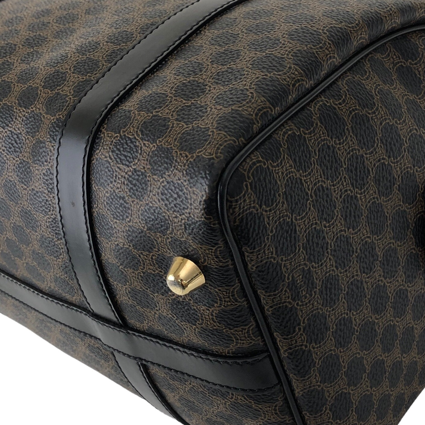 CELINE Macadam Two-way Small Boston bag Shoulder bag Black Vintage gsp5mv