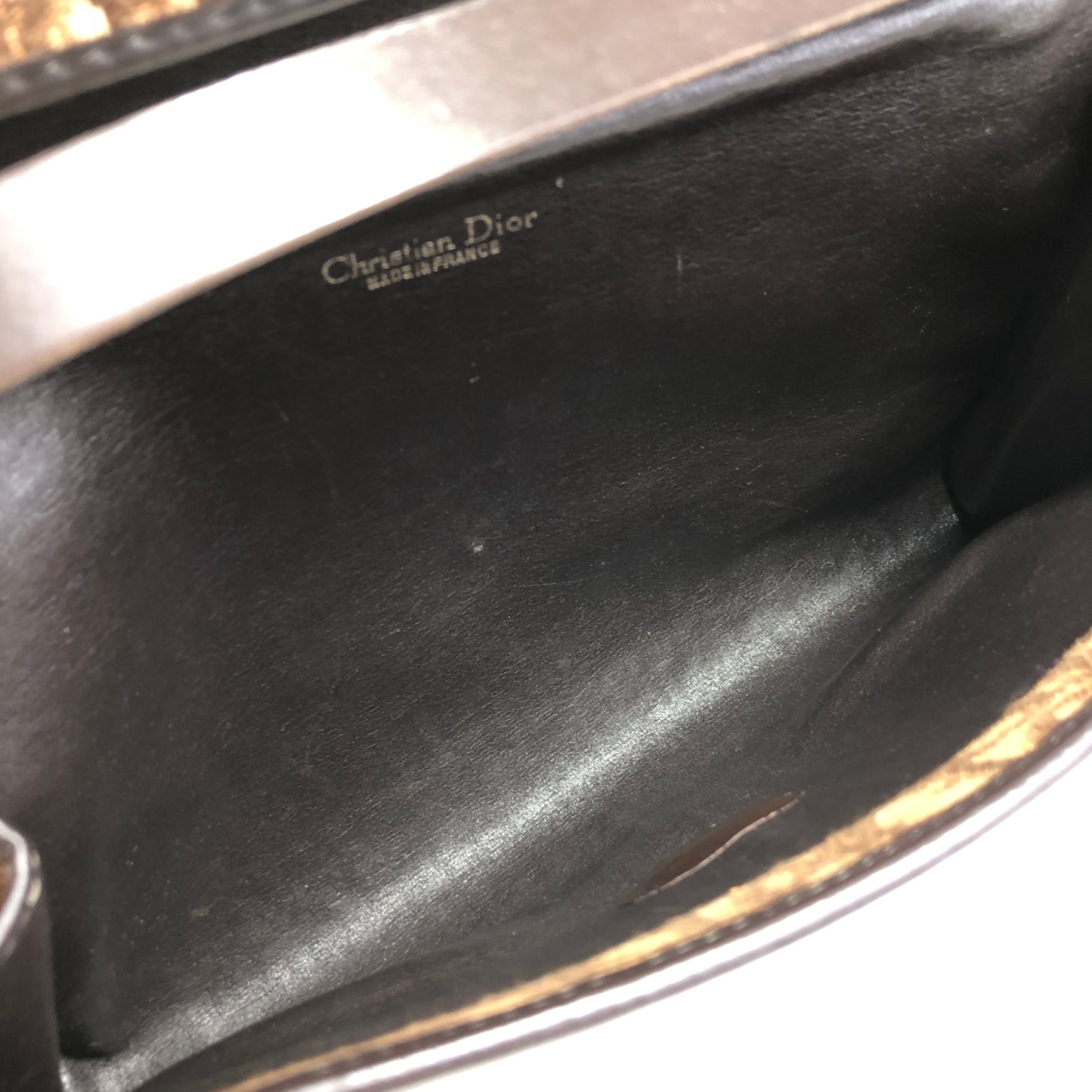 Christian Dior Trotter CD Logo 鏈條單肩包 棕色 復古 ctc6u5