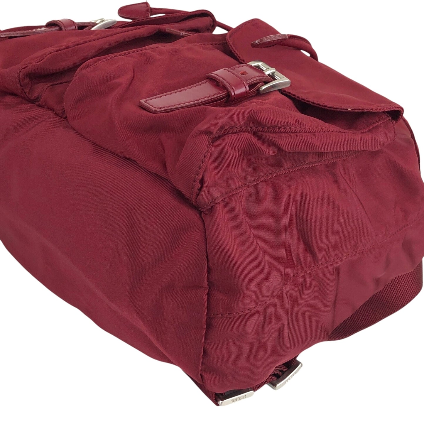 PRADA Triangle Logo Double Pocket Backpack Red Vintage 8jxw7p