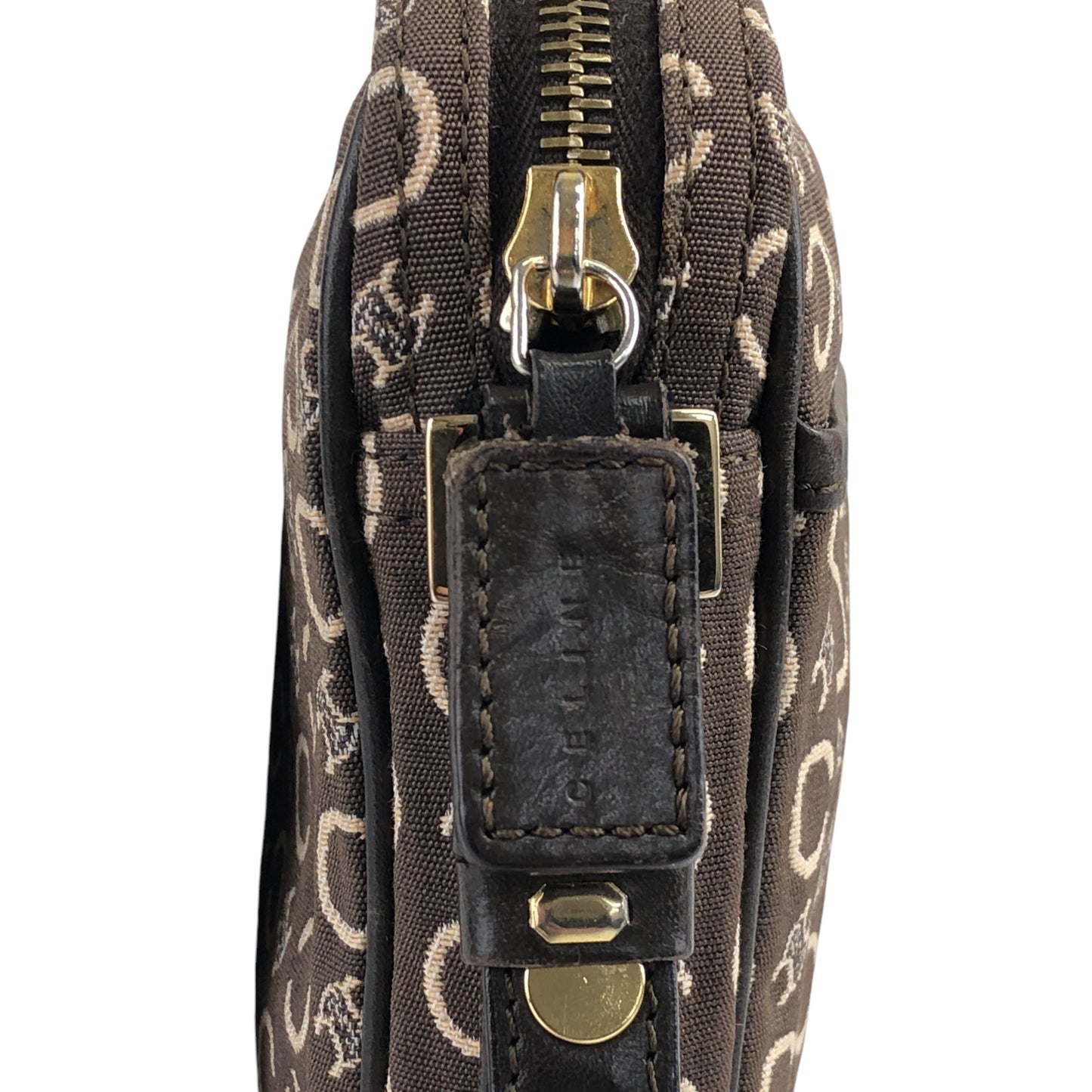 CELINE C Macadam Shoulder bag Brown Vintage jb4yns