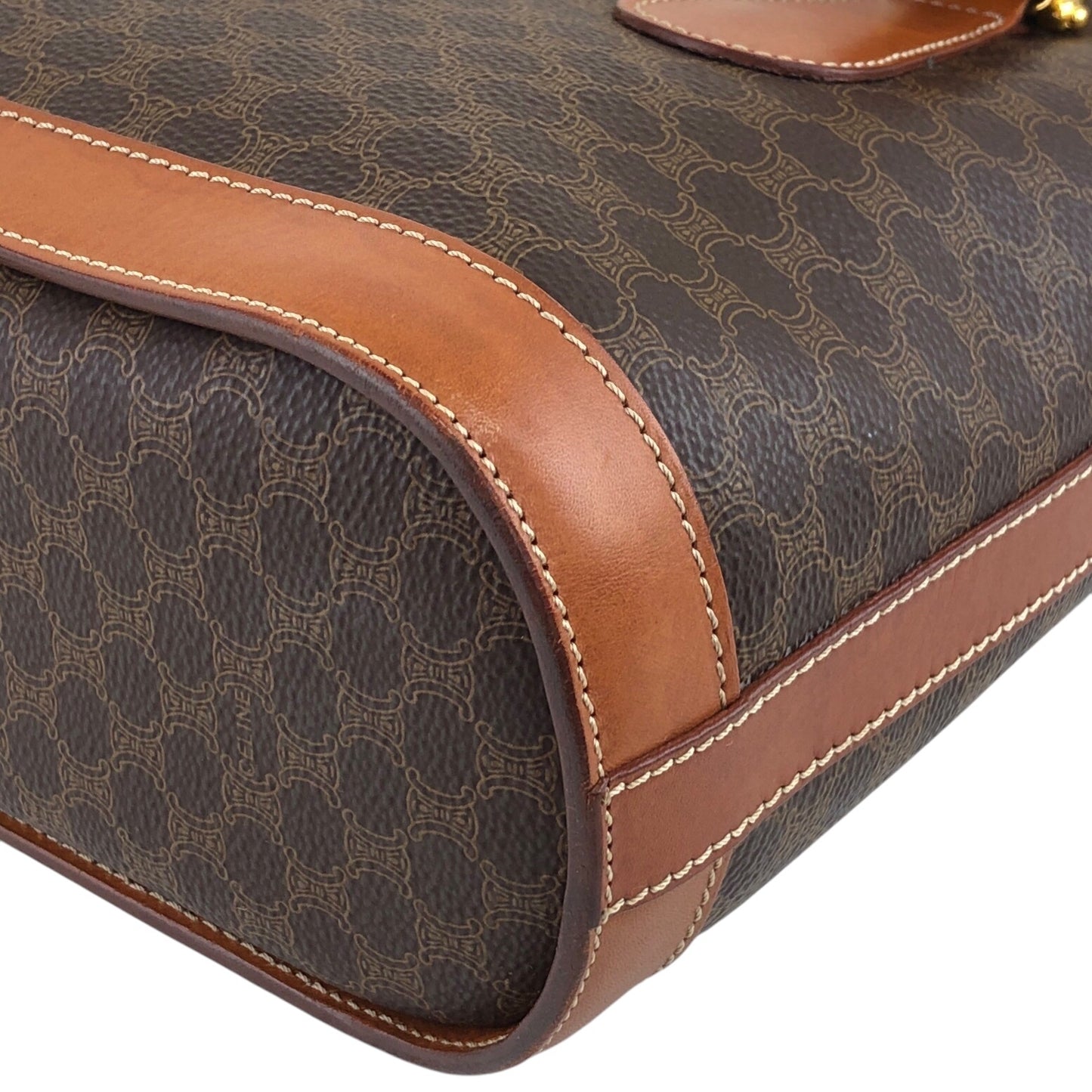 CELINE Macadam Blason Shoulder bag Totebag Brown Vintage zejwrz