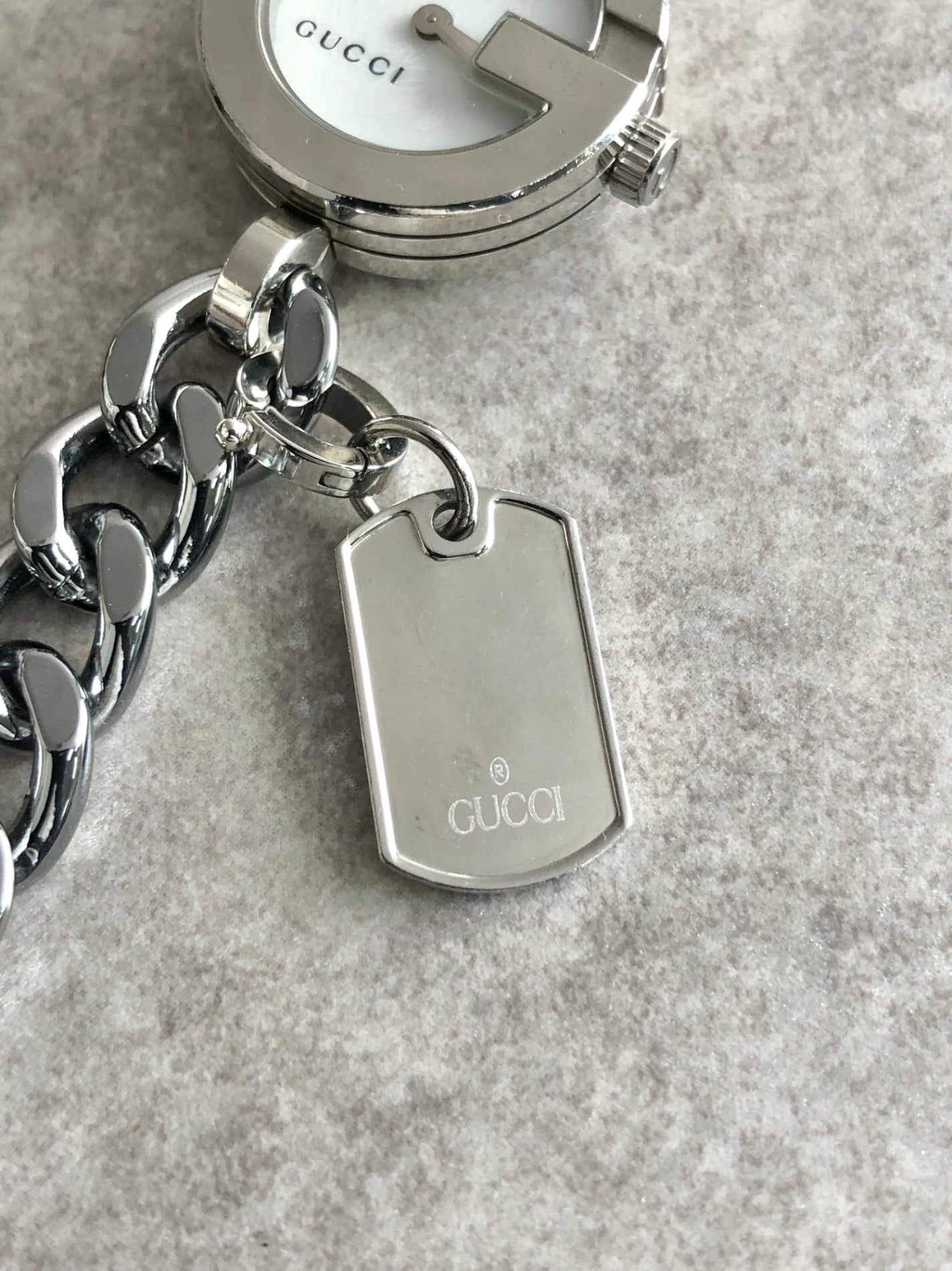 GUCCI Bracelet Watch Silver YA107 Vintage cku7id