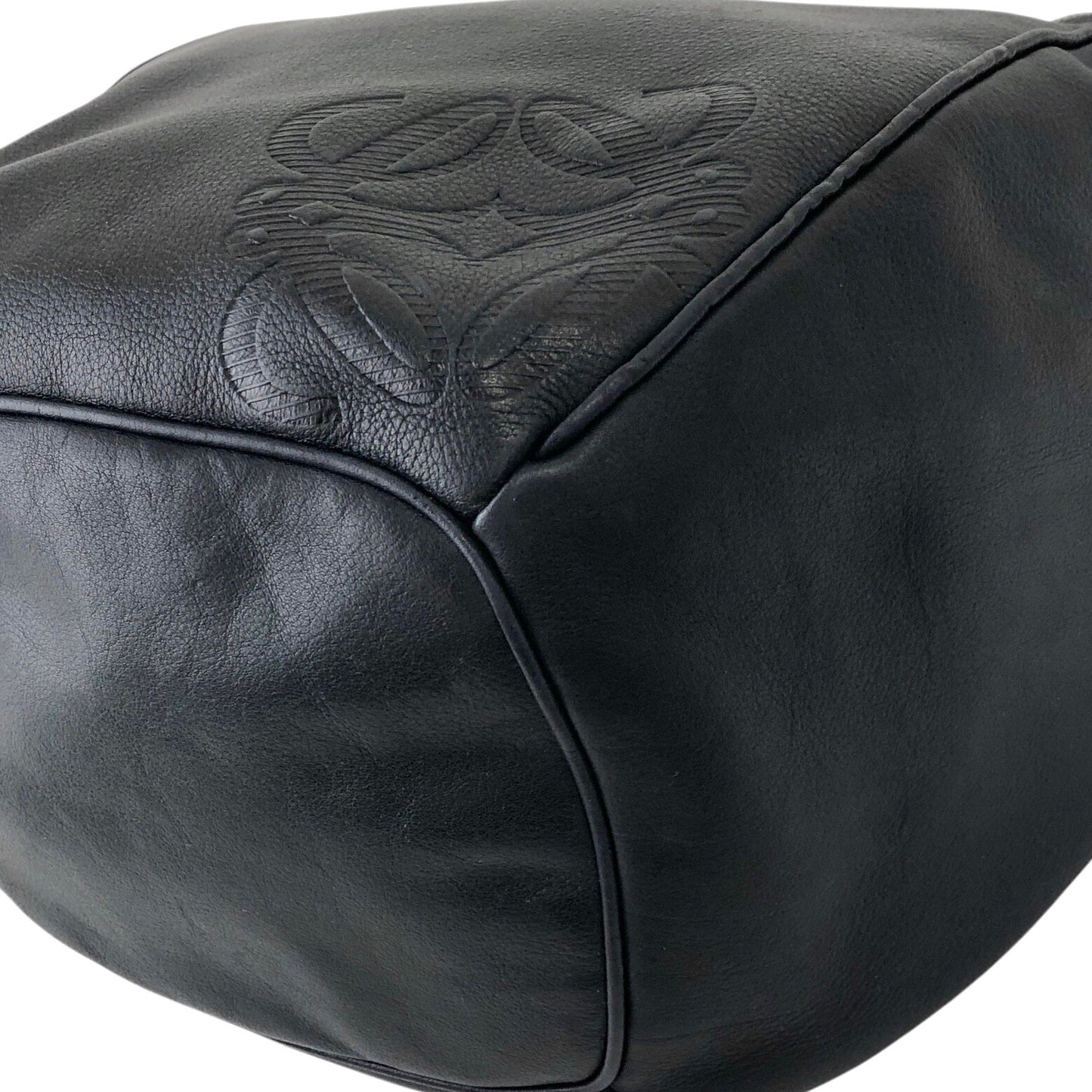 LOEWE Anagram Drawstring Shoulder bag Navy Vintage 3vjxri