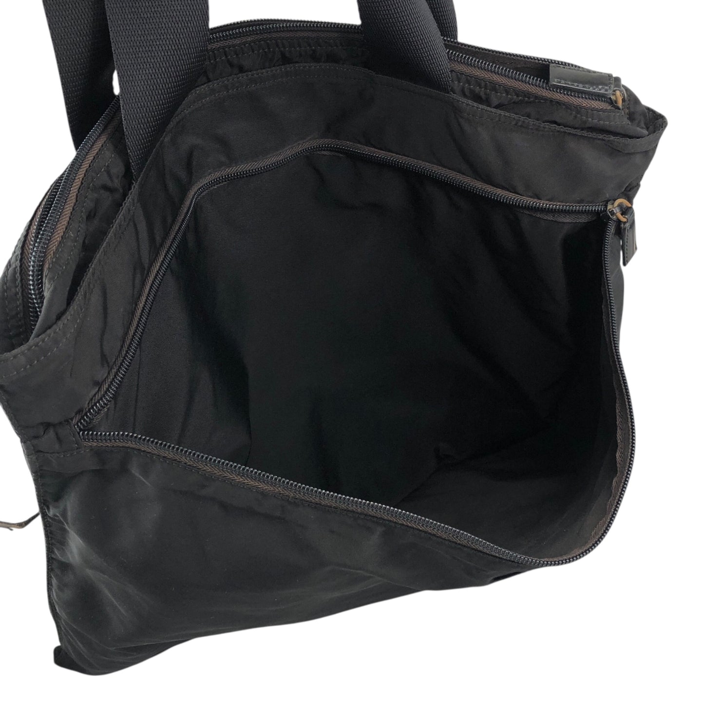 PRADA Tessuto Triangle Logo Shoulder bag Totebag Black Vintage sxxj7i