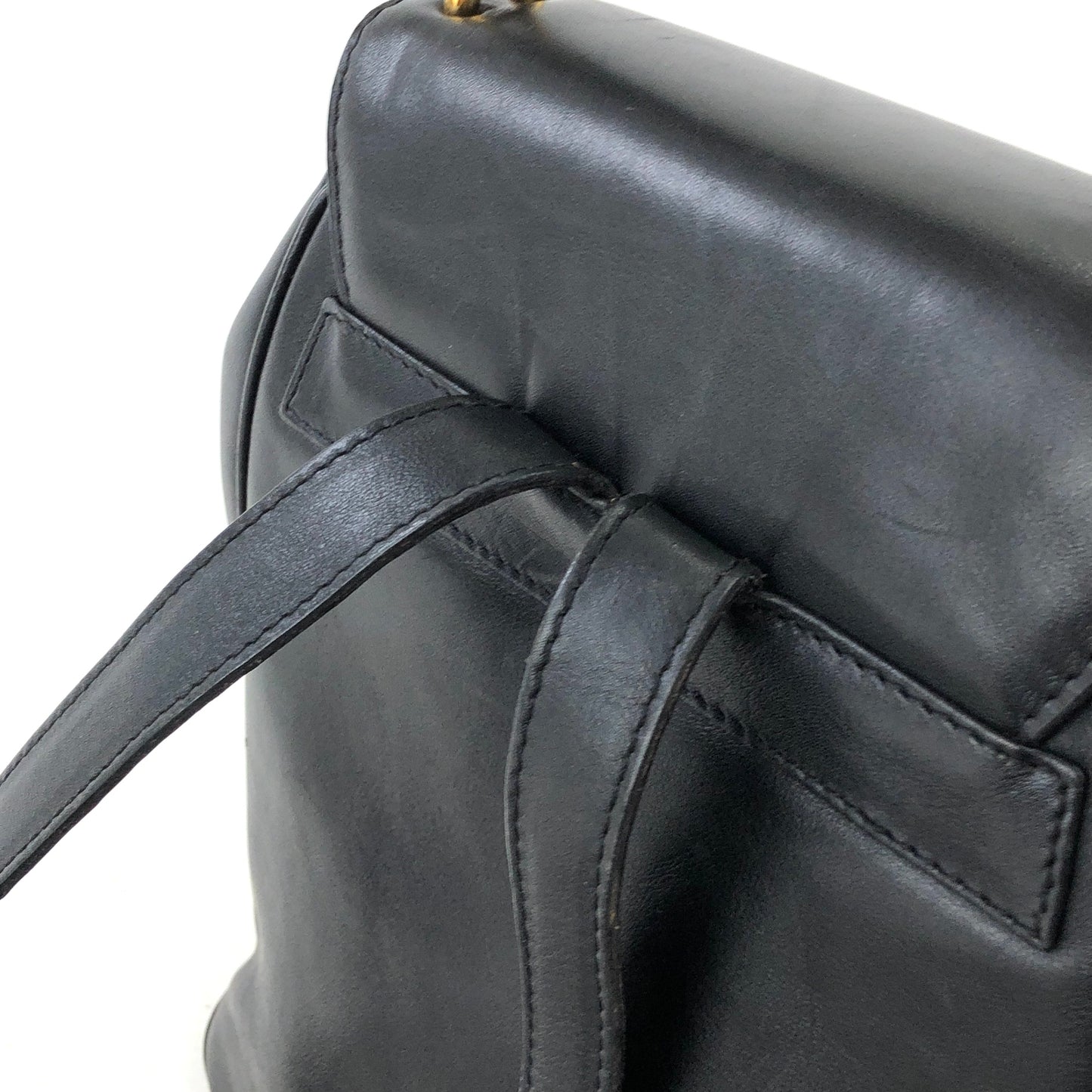 CELINE Starball Logo Leather Backpack Black Vintage jn25uf
