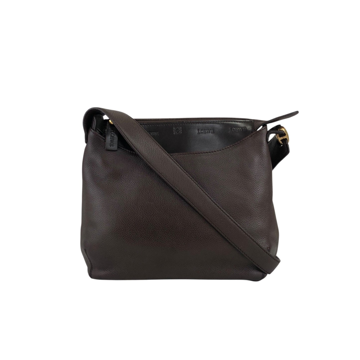 LOEWE Logo Embossed Shoulder bag Brown Vintage fudn6n