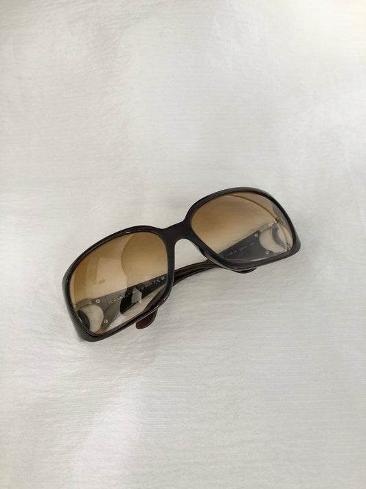 CHANEL Coco Mark Sunglasses Brown Vintage 2naxv6