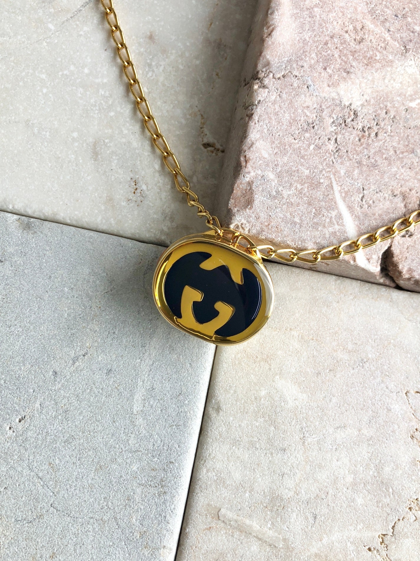 GUCCI GG 圖案項鍊 金色 復古 fh2wgd