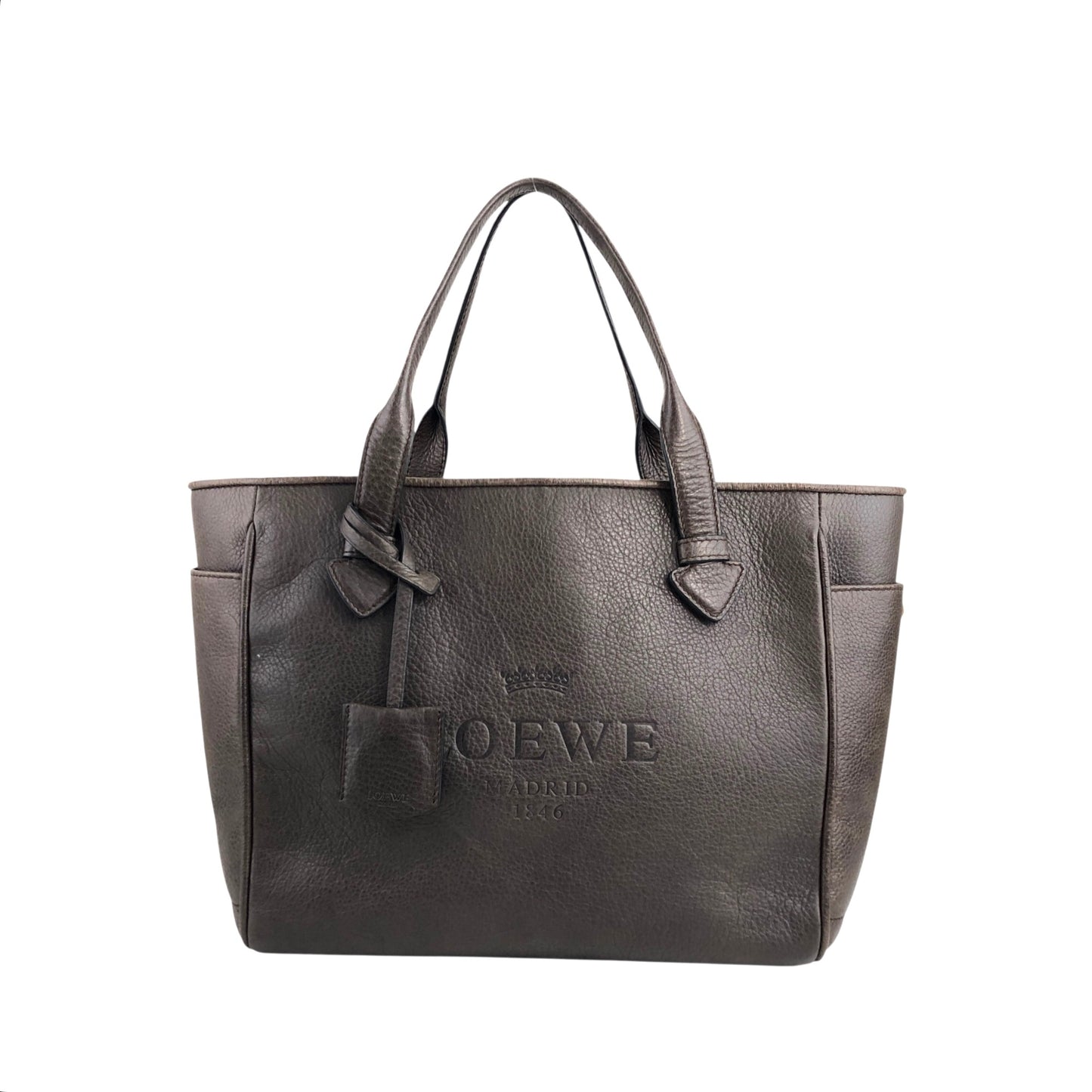 LOEWE 標誌壓花手提包棕色復古 i7rj5t
