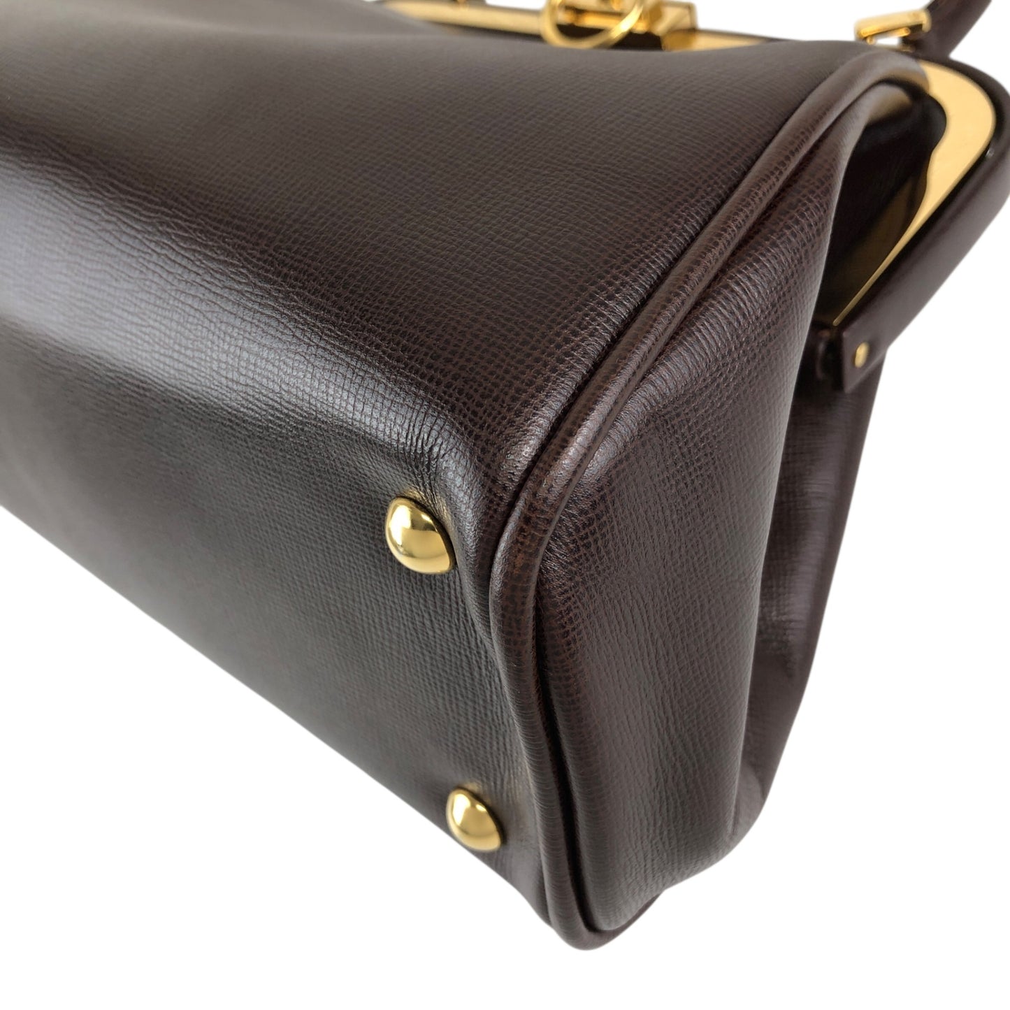 Christian Dior Gancini Metal Clasp Two-way Handbag Shoulder bag Brown Vintage pzns32