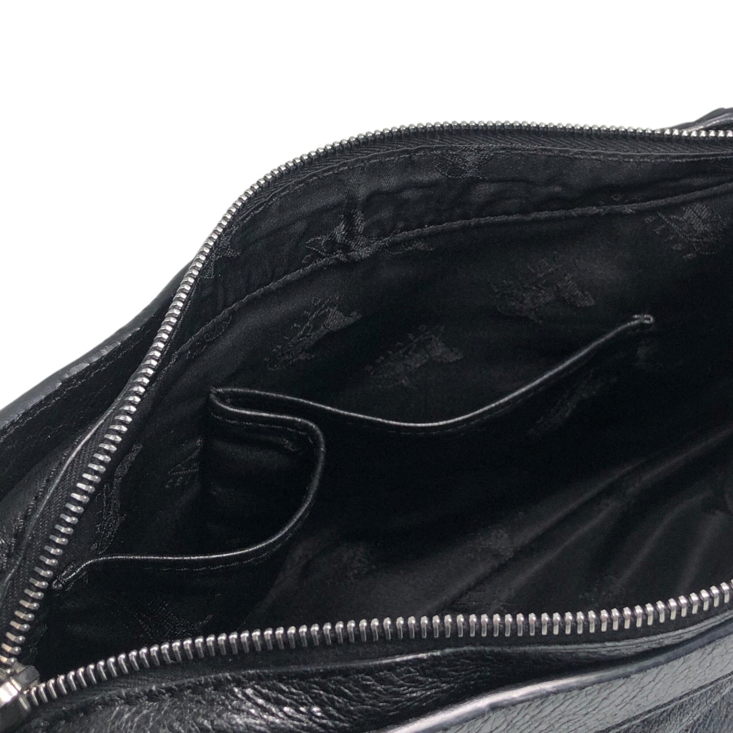 CELINE Horse Carriage Logo Handbag Hobobag Black Vintage hieixd