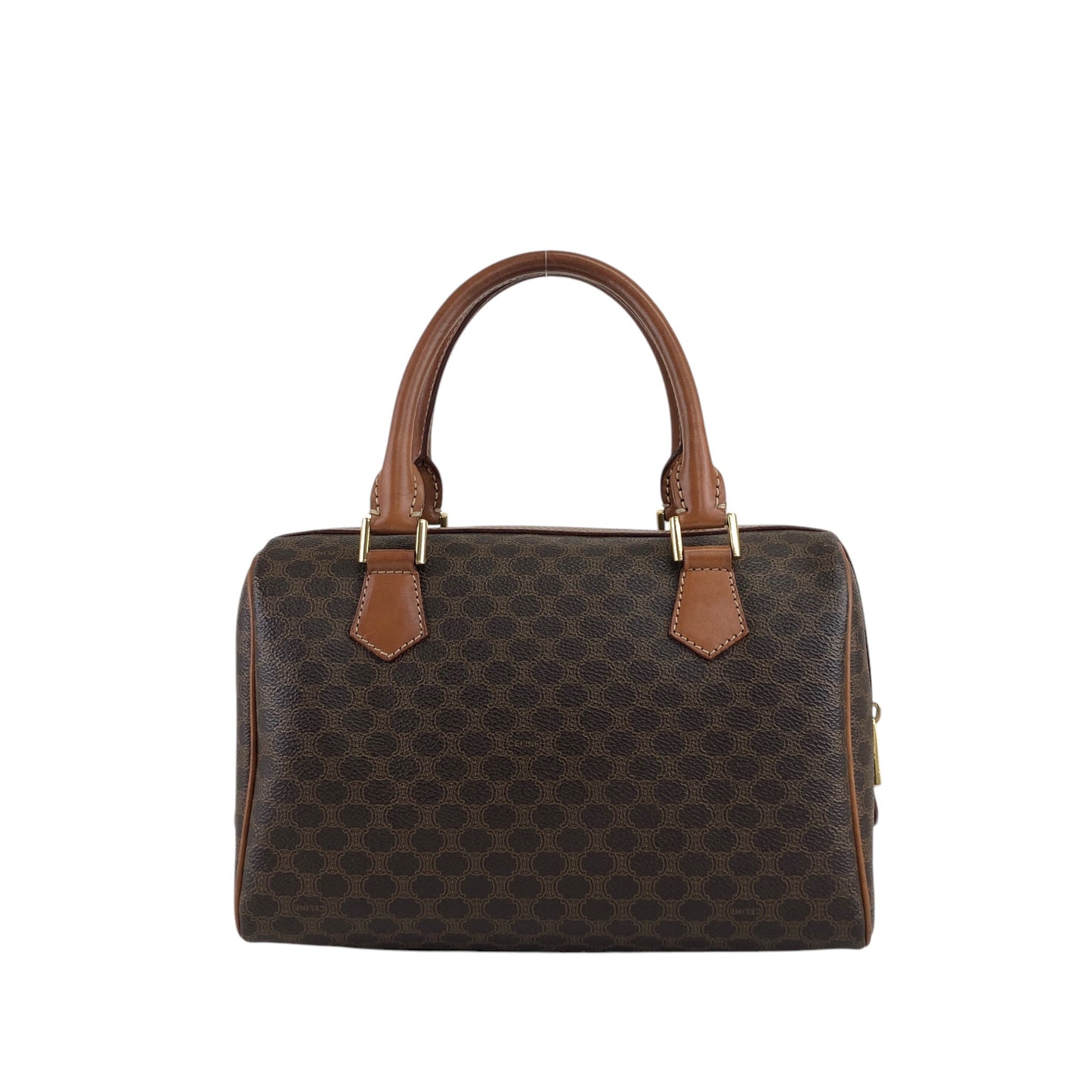 CELINE Macadam Blason Handbag Boston bag Brown Vintage 5btbte