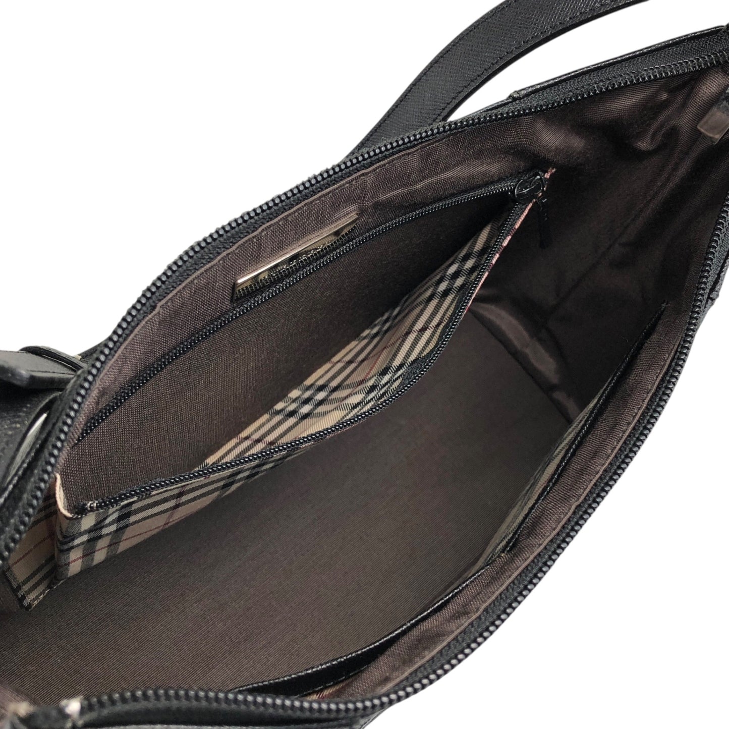 BURBERRY Logo Shoulder bag Black Vintage ph73yp