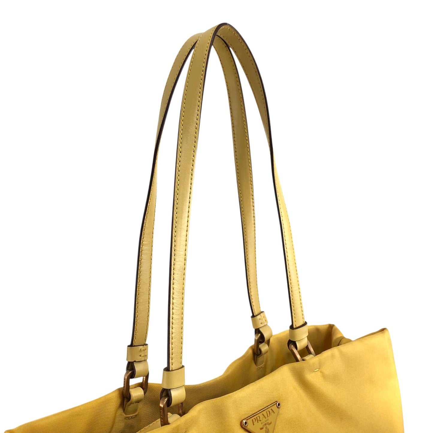 PRADA Triangle Logo Totebag Yellow Vintage gp2htj