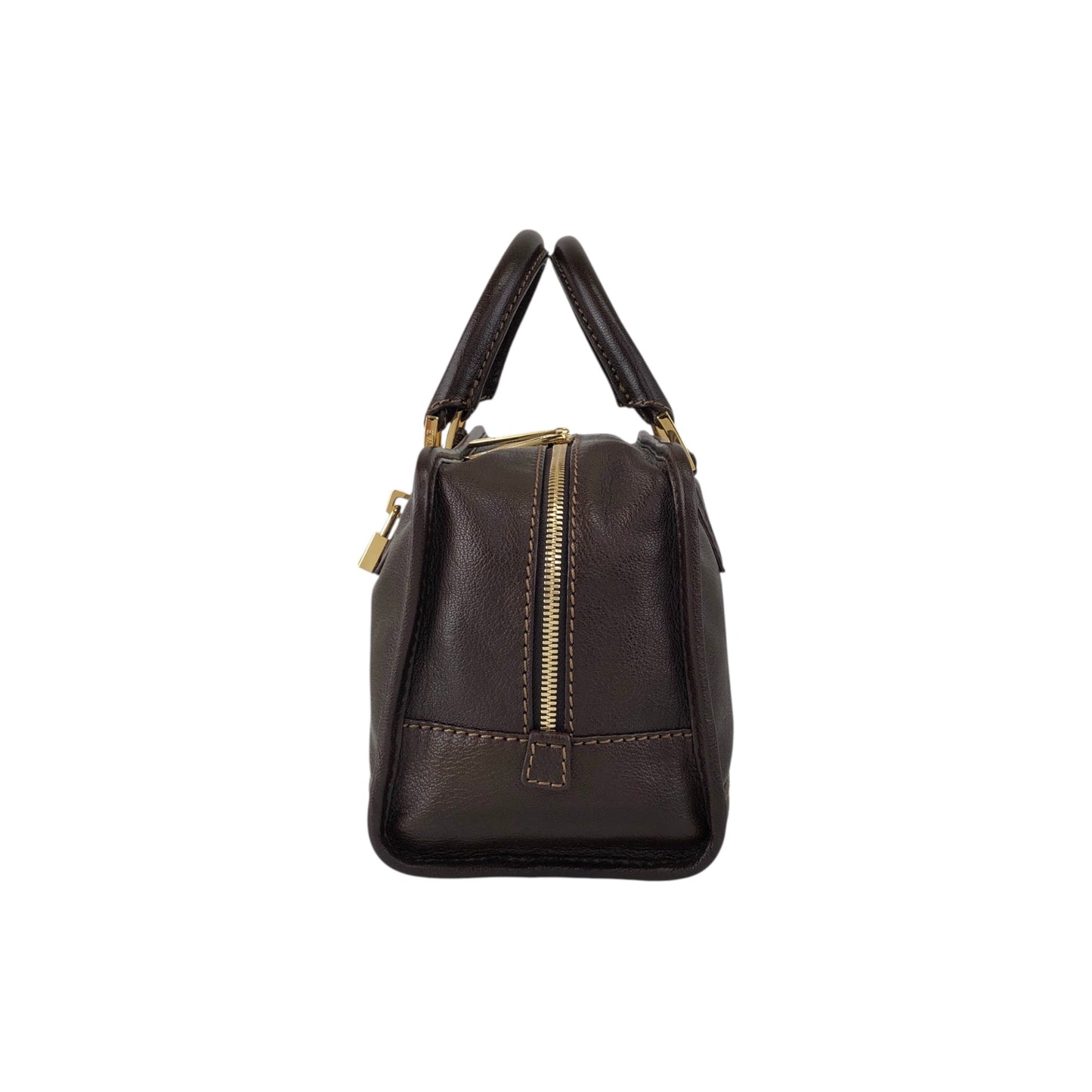 LOEWE Amazona28 Anagram Small Boston bag Handbag Brown Vintage vf56va