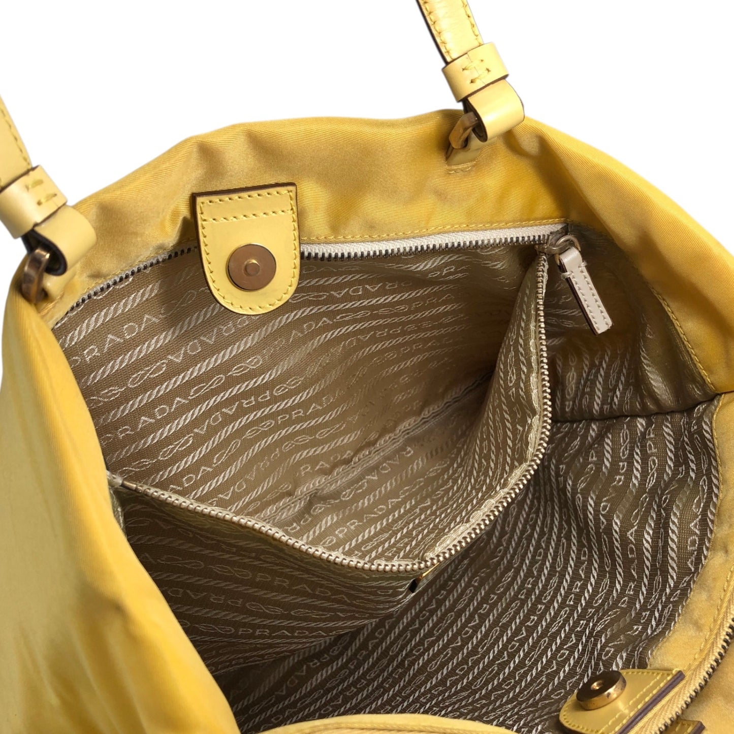 PRADA Triangle Logo Totebag Yellow Vintage gp2htj