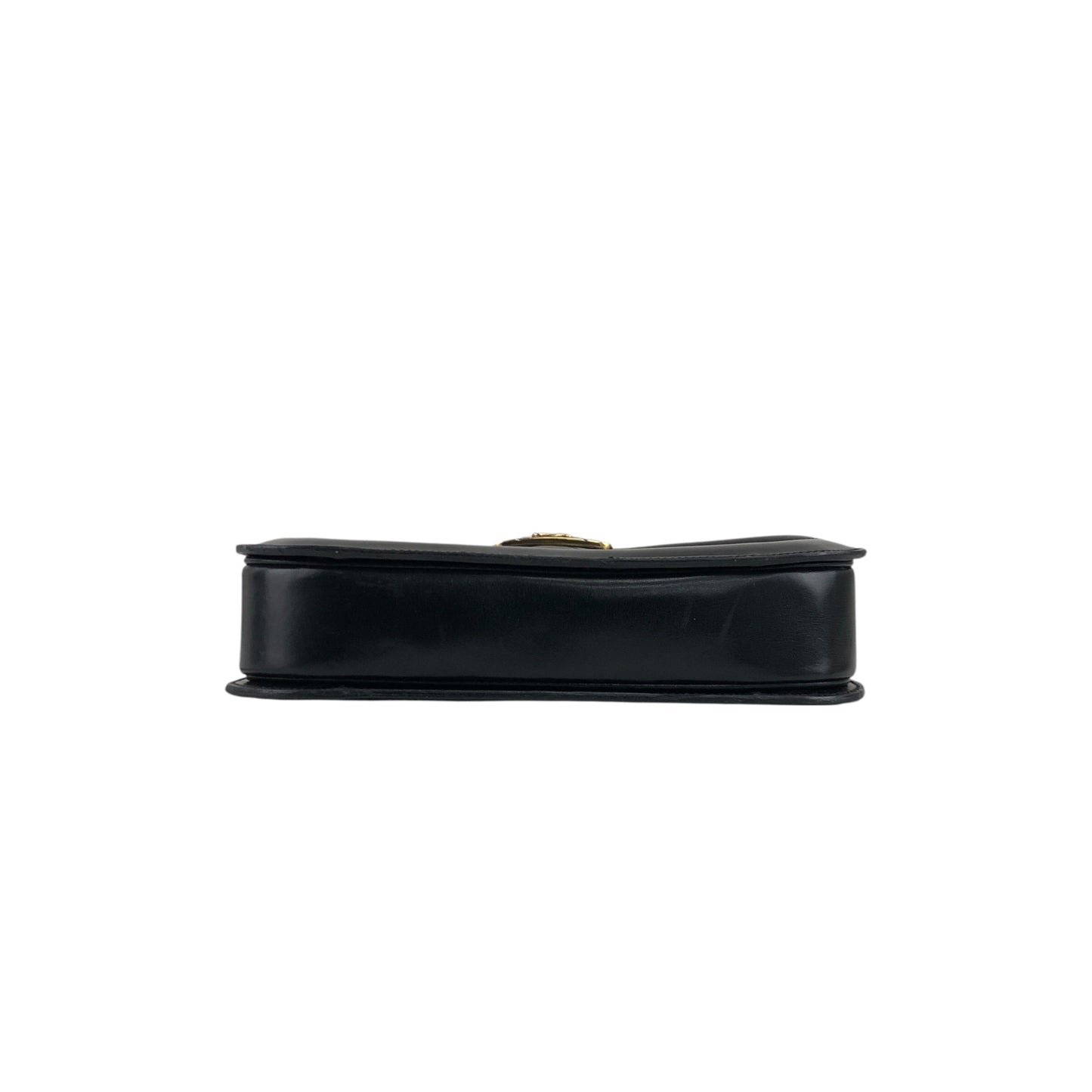CELINE Triomphe Horse Carriage Shoulder bag Black Vintage pw788h