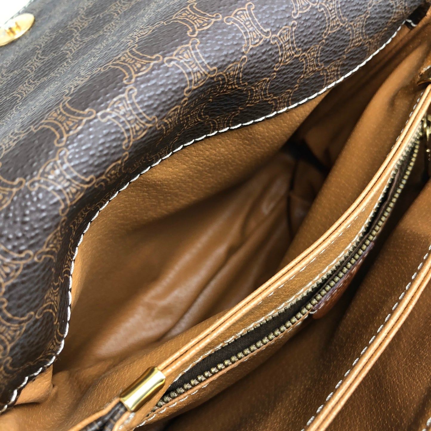 CELINE Macadam Blason Shoulder bag Brown Vintage et4dj5