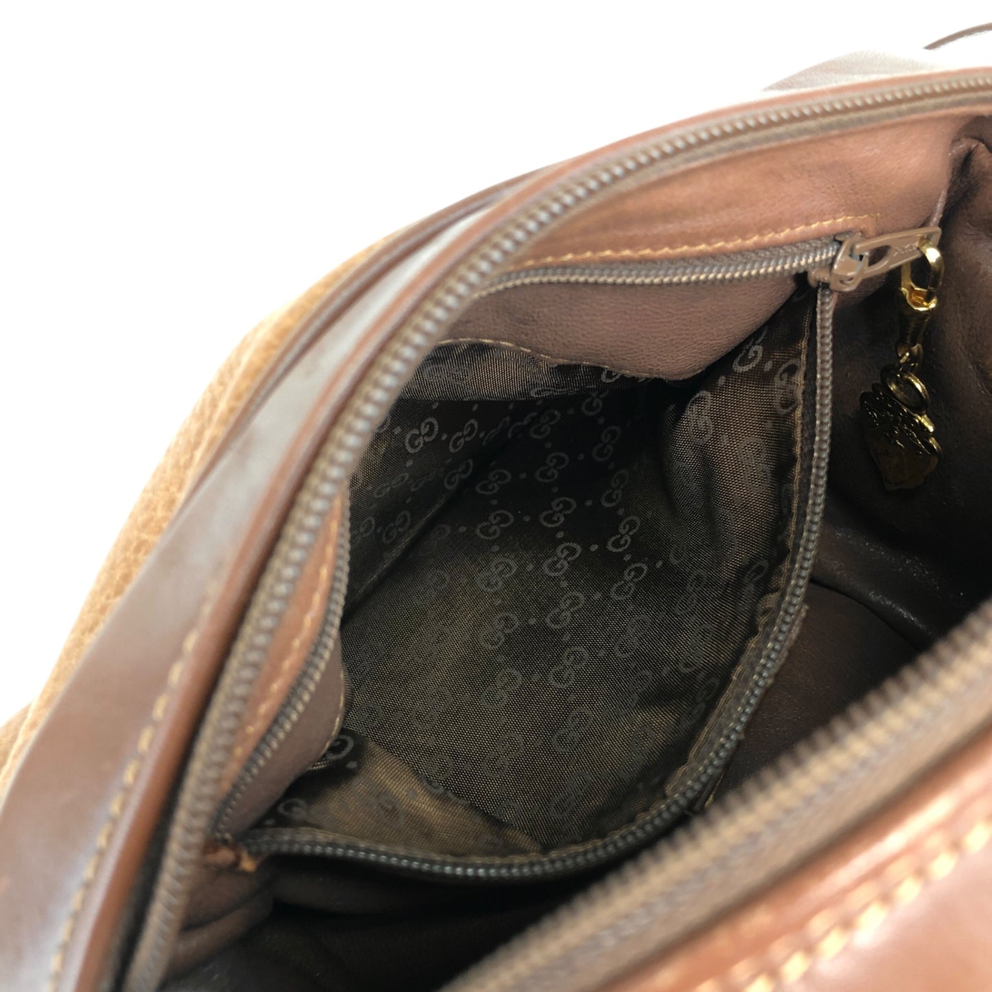 GUCCI Logo Small Shoulder bag Brown Vintage 6j6h7h