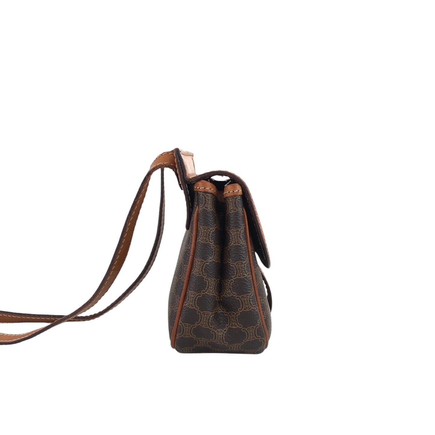 CELINE Macadam Blason Shoulder bag Brown Vintage nwujcb