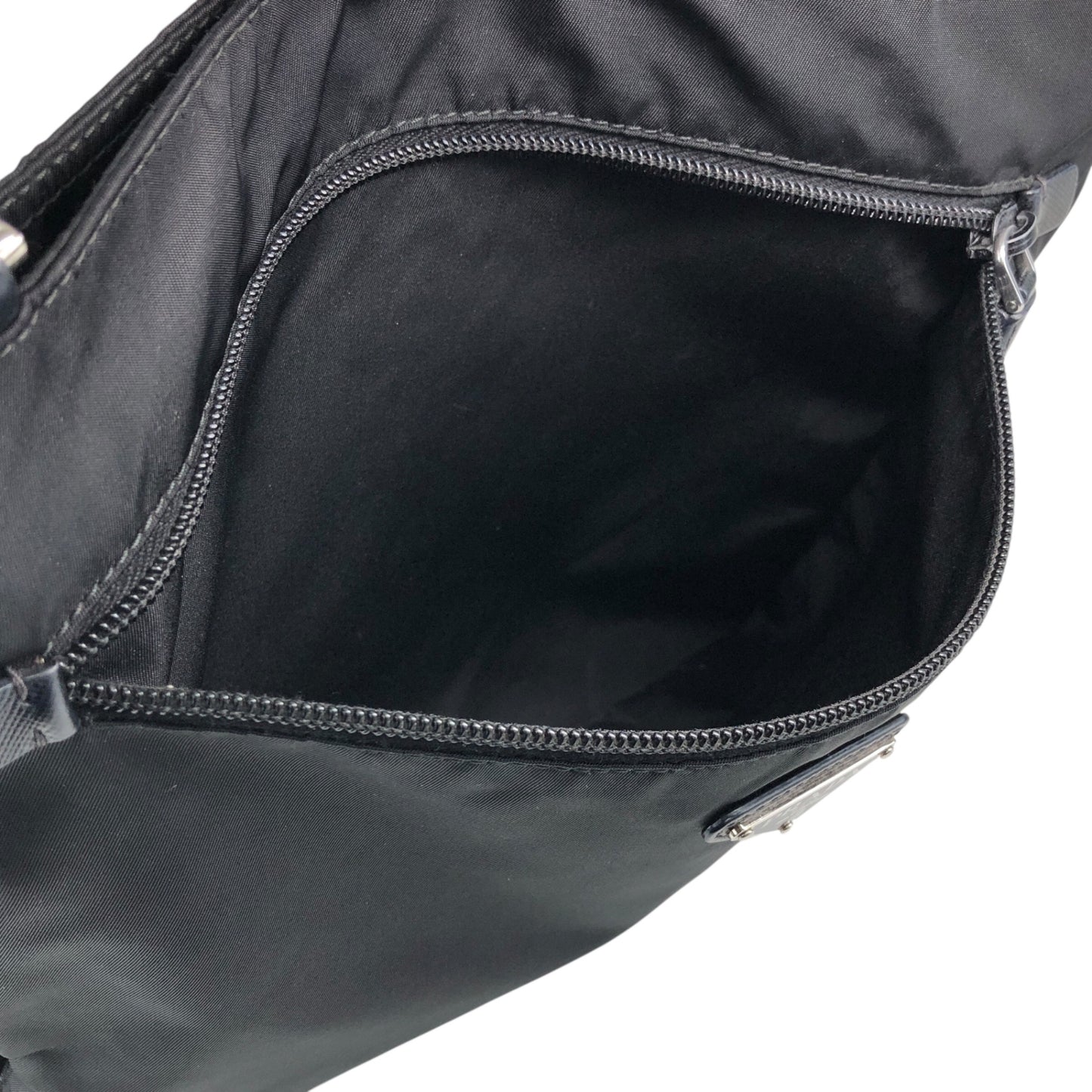 PRADA Tessuto Triangle Logo Shoulder bag Black Vintage jvmtz8