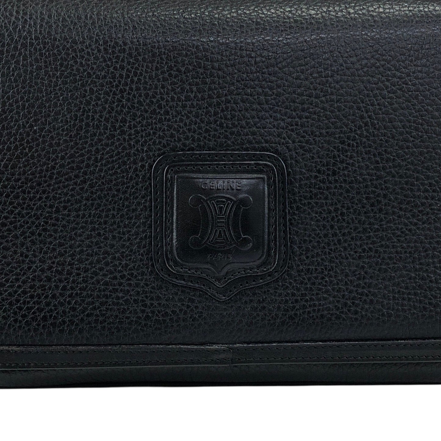 CELINE Blason Shoulder bag Black Vintage ted3ve