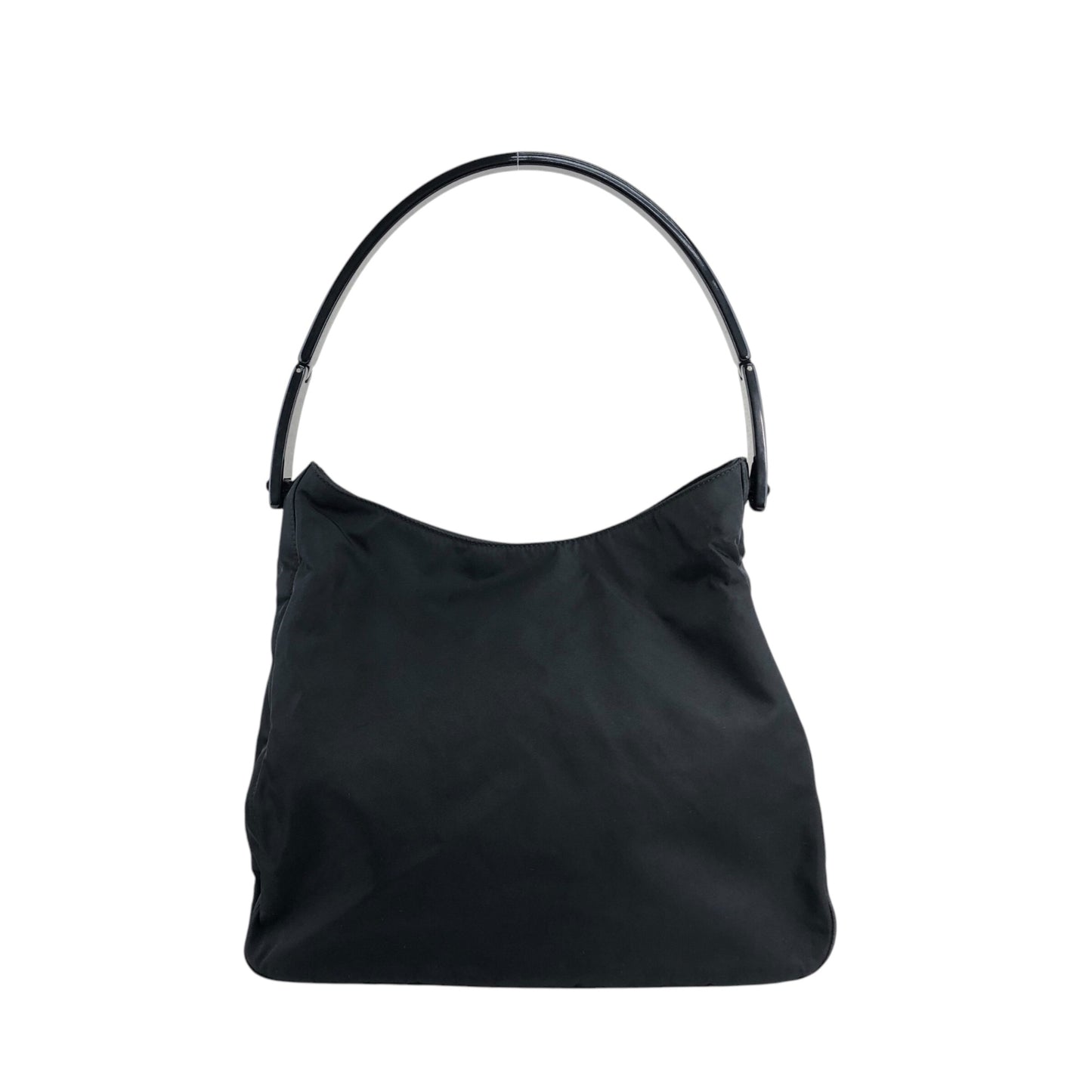 PRADA 三角形標誌單肩包 Hobobag 黑色復古 yrvu6f