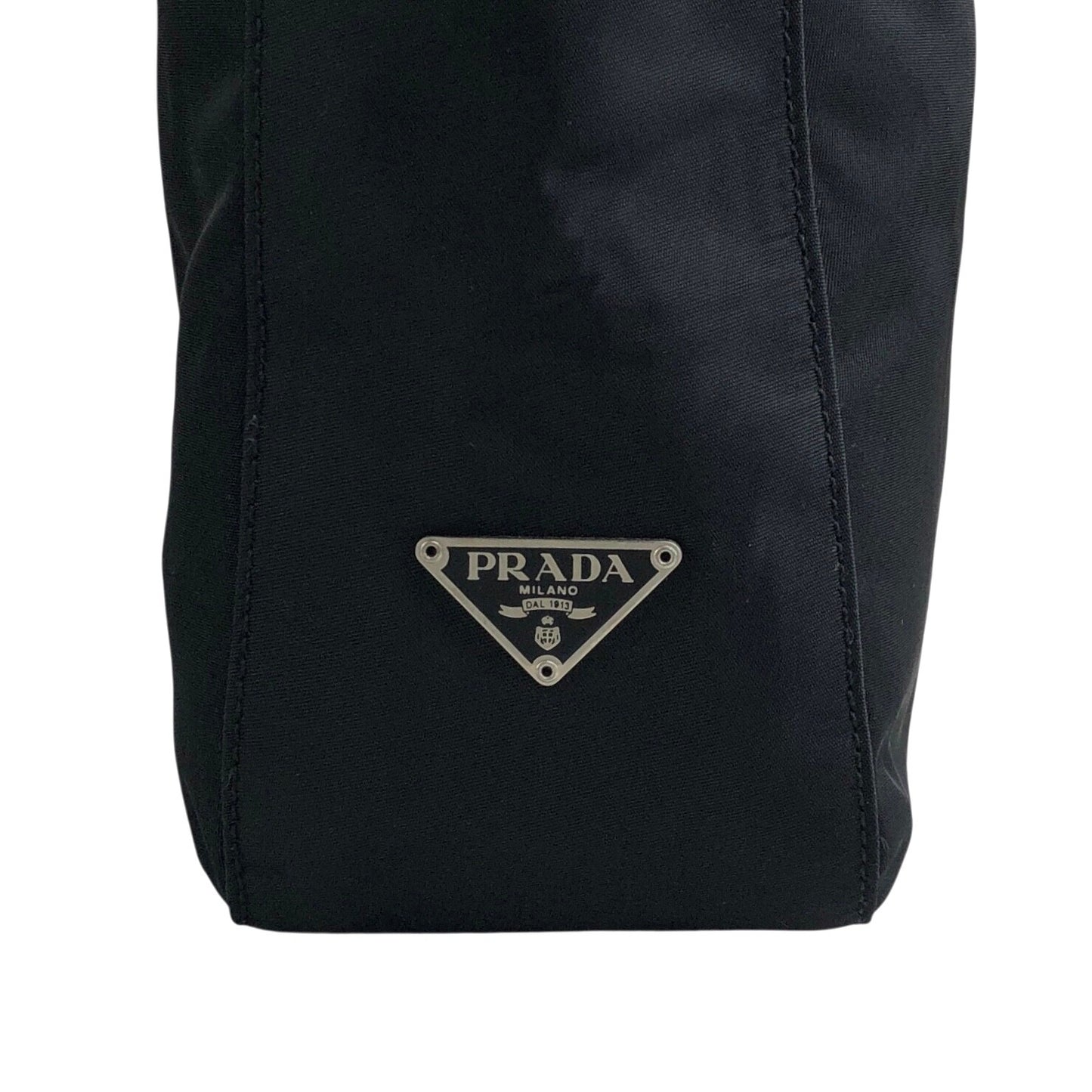 PRADA Triangle Logo Shoulder bag Hobobag Black Vintage gjymbt
