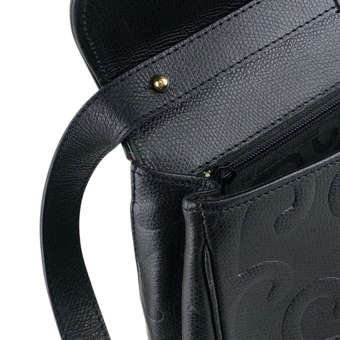 Yves Saint Laurent YSL Logo 單肩包 黑色 復古 cmeran