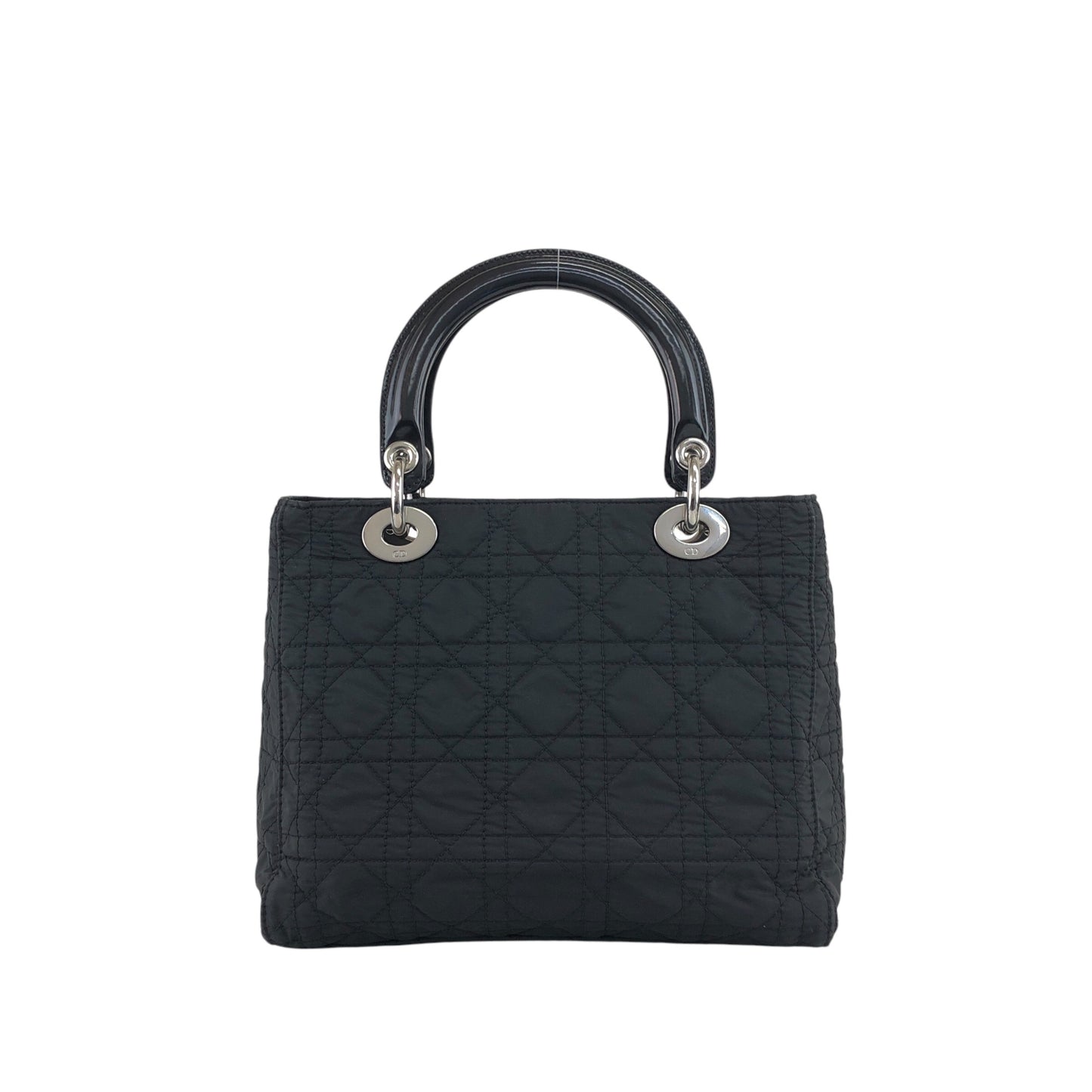 Christian Dior Lady Dior Cannage Logo Charm Two-way Handbag Shoulder bag Black Vintage kty22j