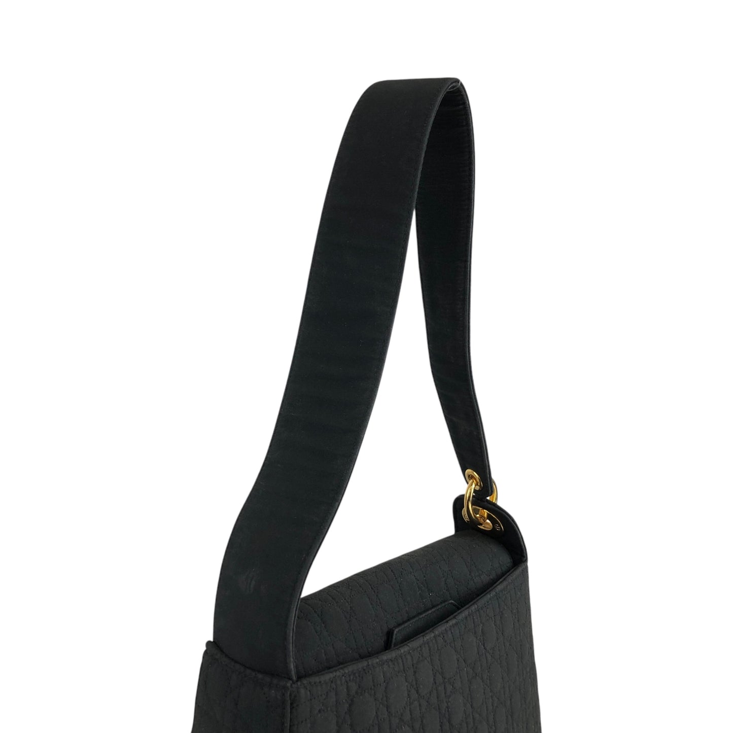 Christian Dior Cannage Logo Charm Shoulder bag Black Vintage jbwgb7