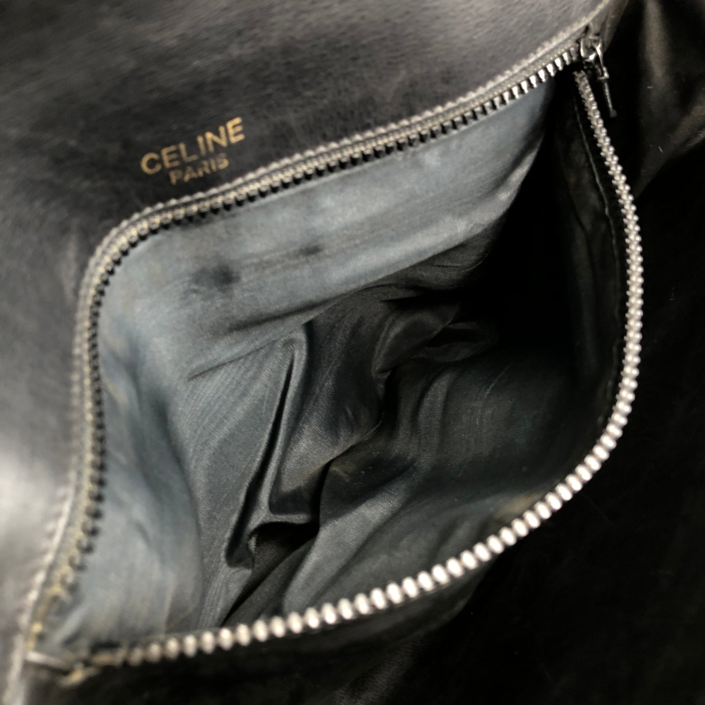CELINE Blason Flap Shoulder bag Black Vintage txzb37