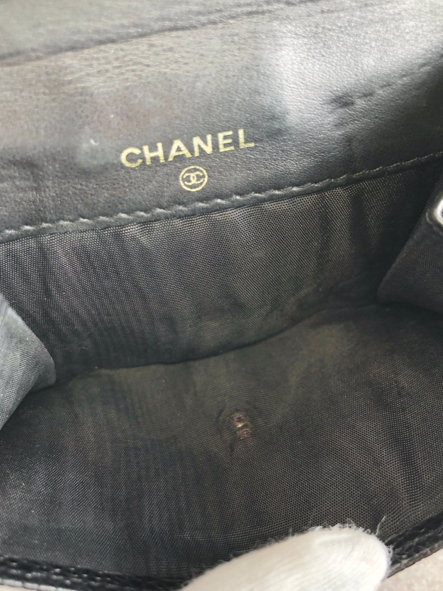 CHANEL Coco Mark 折疊皮夾 黑色復古 twdca6