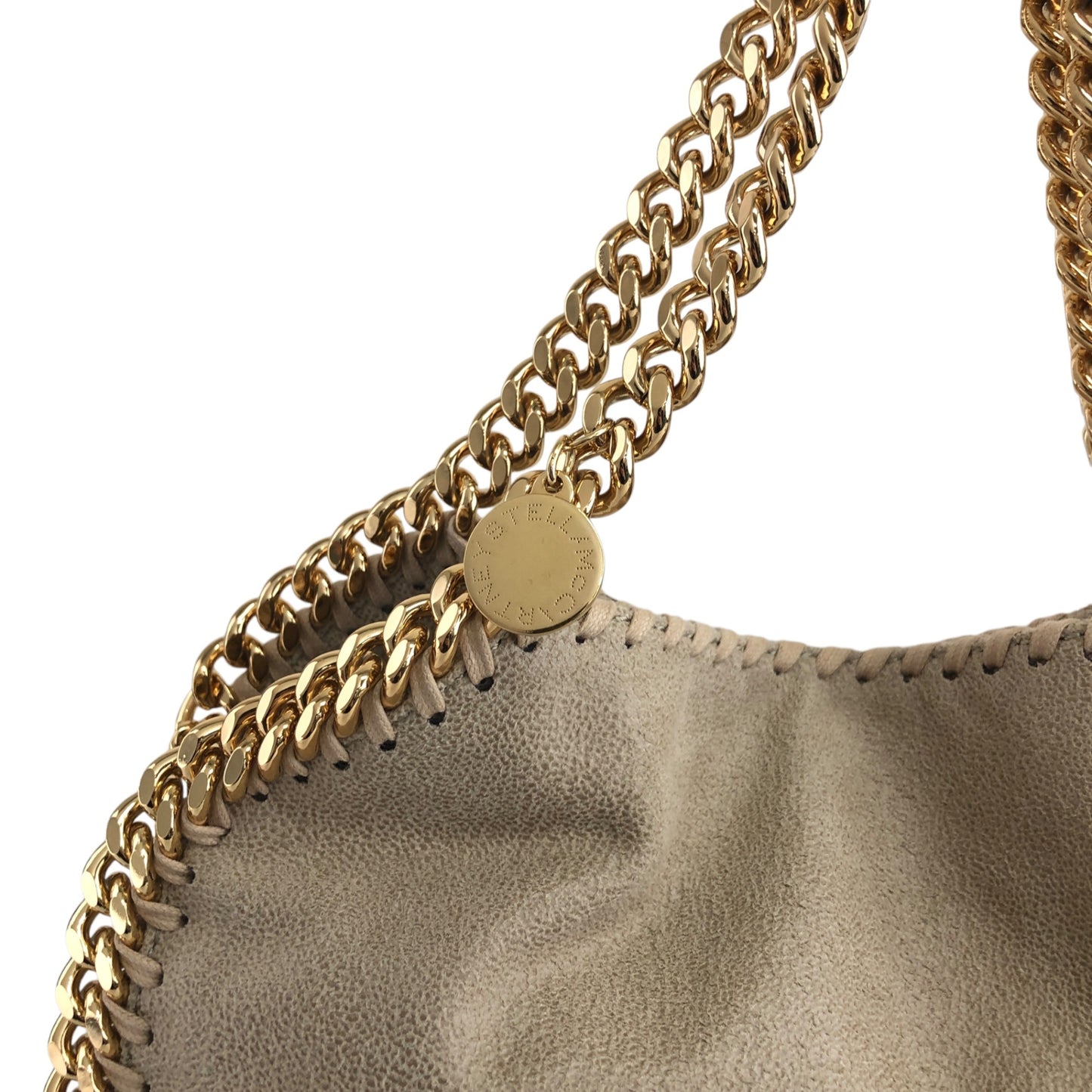 Stella McCartney Two-way Chain Handbag Shoulder bag Beige Vintage a347ka