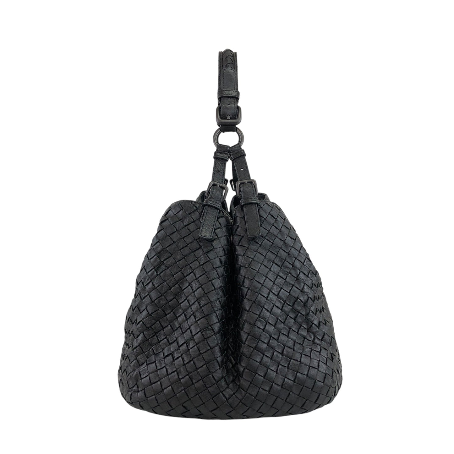 Bottega Veneta Intrecciato Shoulder bag Black Vintage 7fgs3j