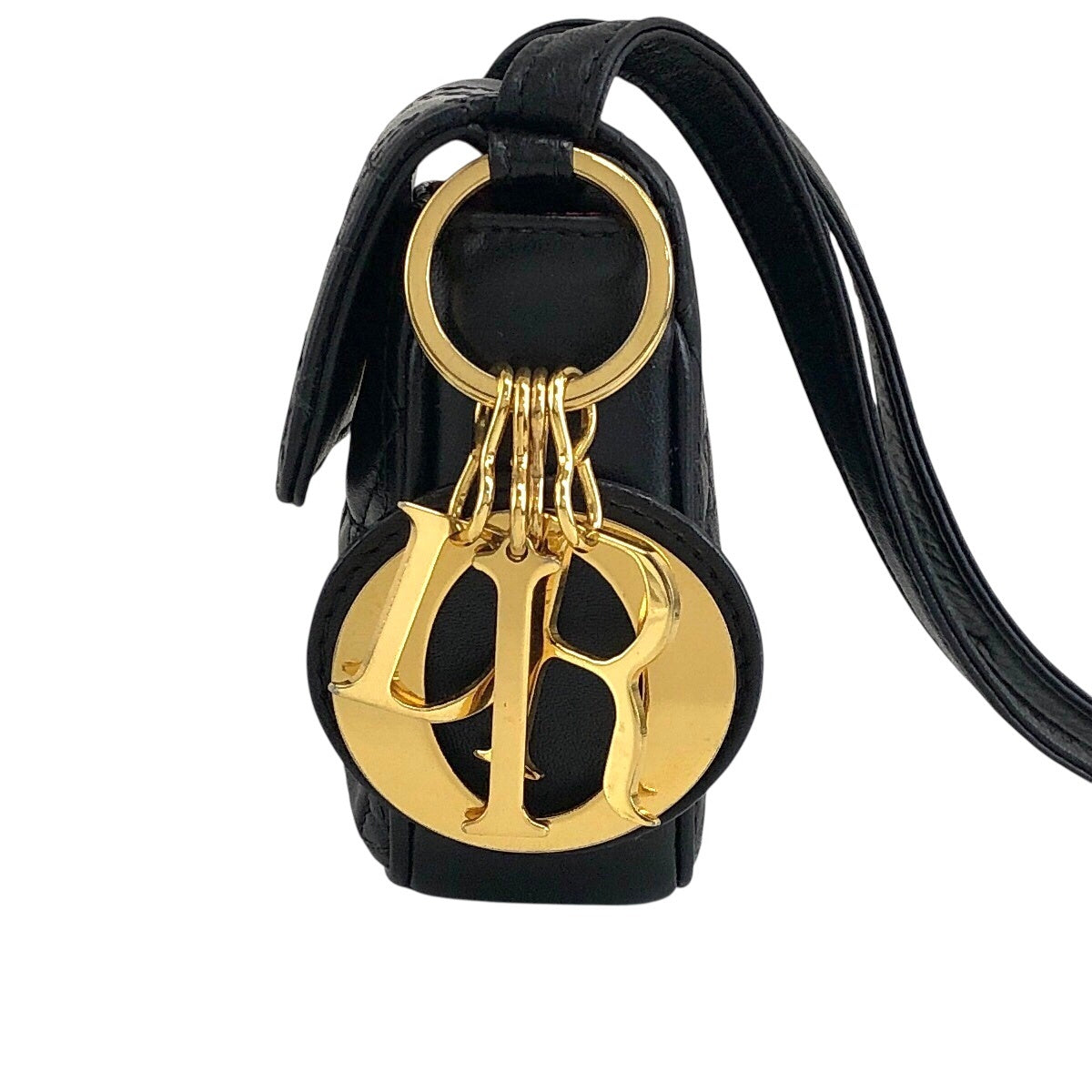 Christian Dior Lady Dior Cannage Small Shoulder bag Black Vintage mppar4