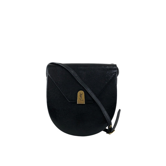 Yves Saint Laurent YSL Logo Shoulder bag Black Vintage 5hfhbh