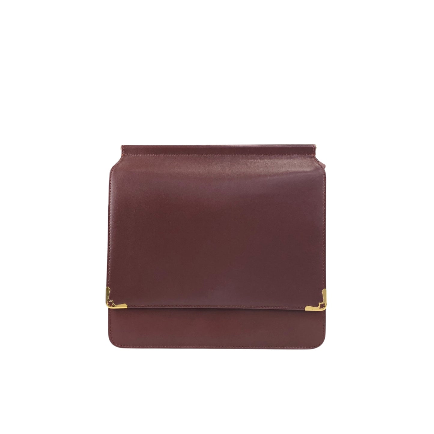 Cartier Logo Embossed Flap Shoulder bag Bordeaux Vintage hydpbp