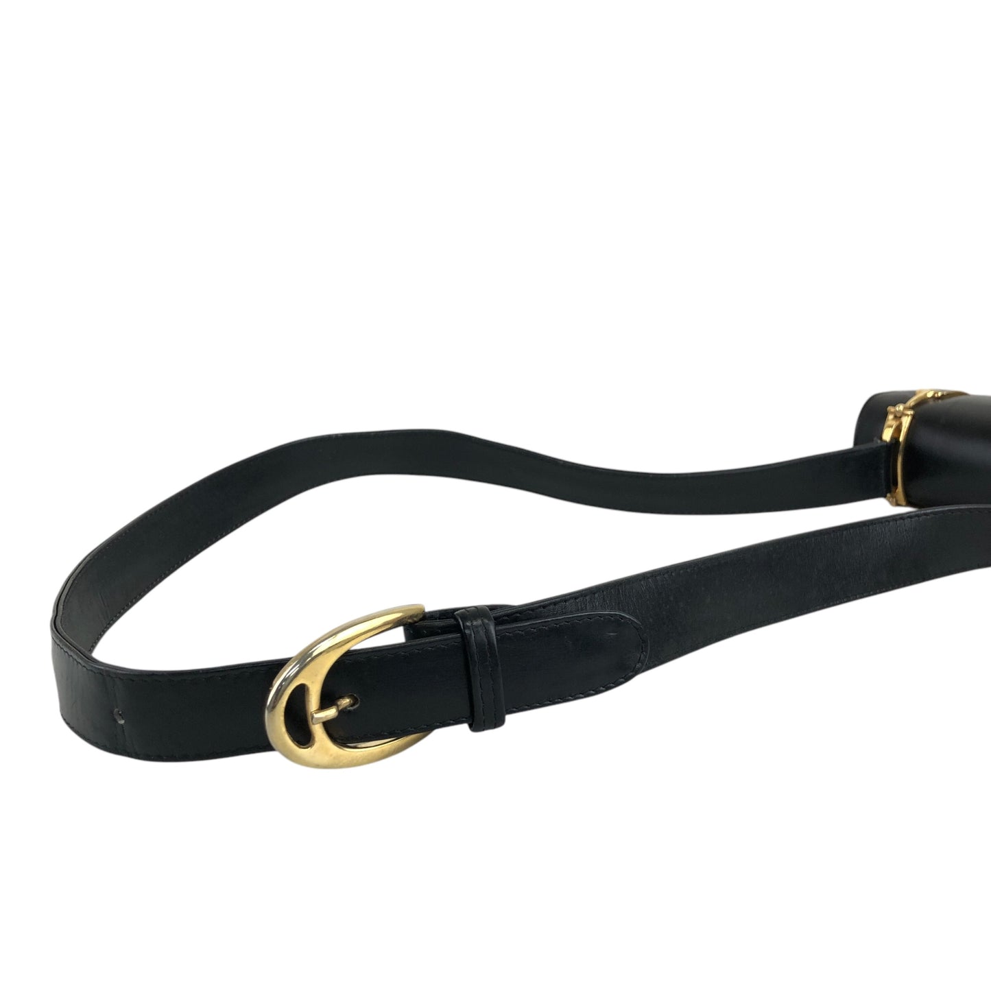 CELINE Horse Carriage Shoulder bag Black Vintage s2znbb