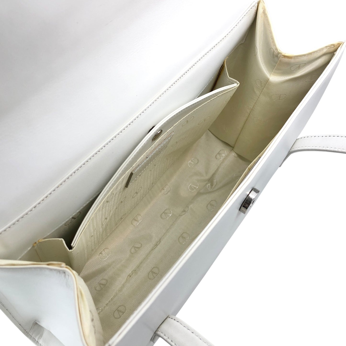 VALENTINO GARAVANI Logo Handbag White Vintage rfwnhz