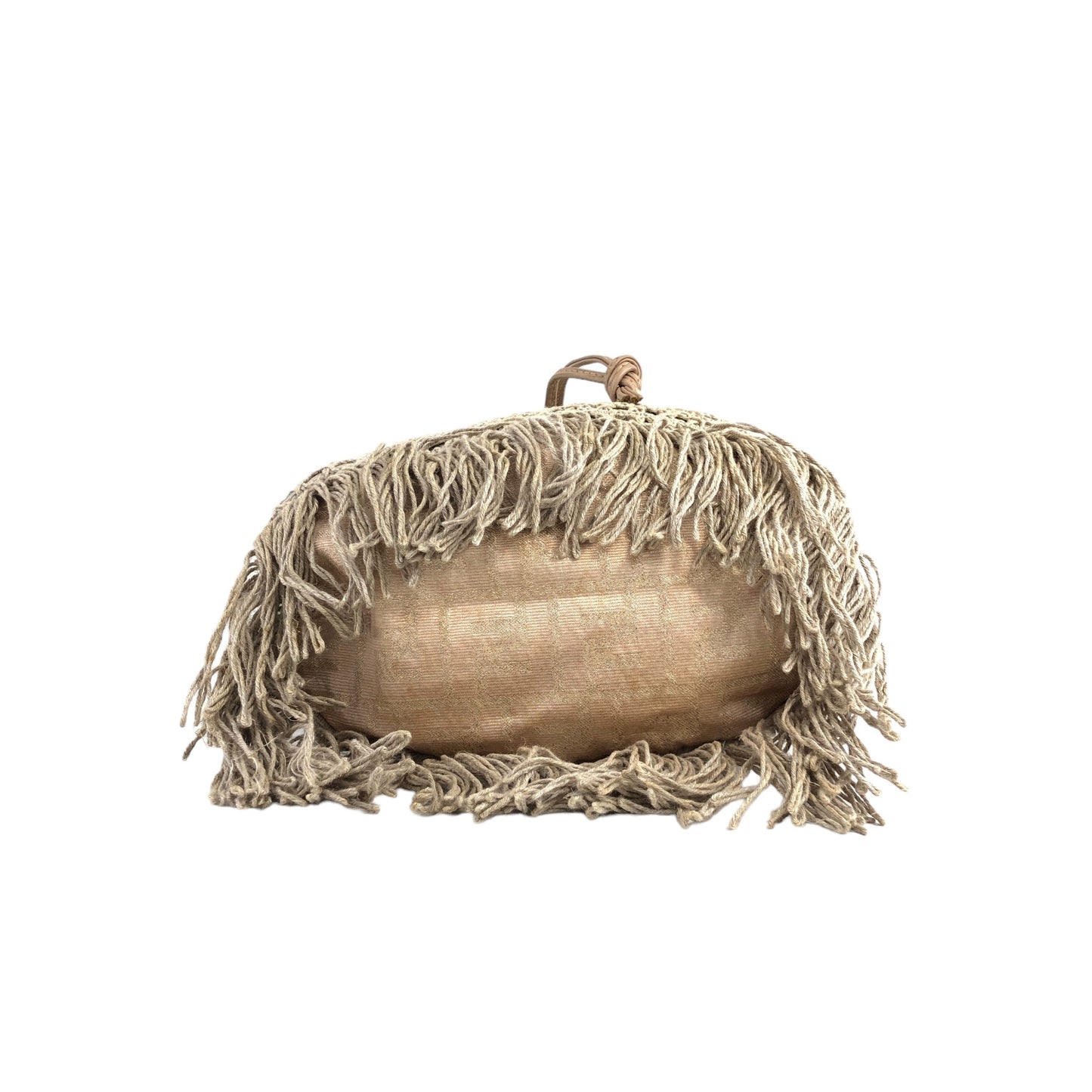FENDI Zucca Drawstring Shoulder bag Beige Vintage p8rb6m