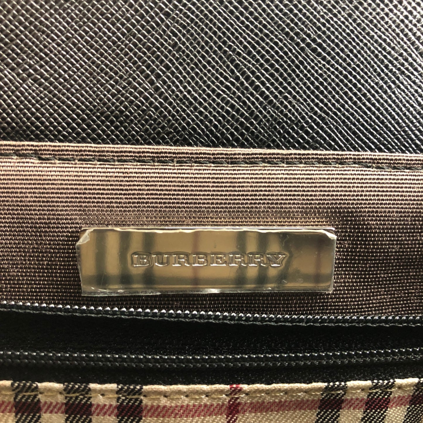 BURBERRY Logo Handbag Black Vintage yej8u5