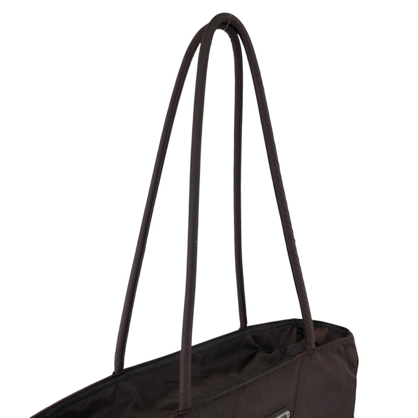 PRADA Tessuto Triangle Logo Totebag Brown Vintage nda4br