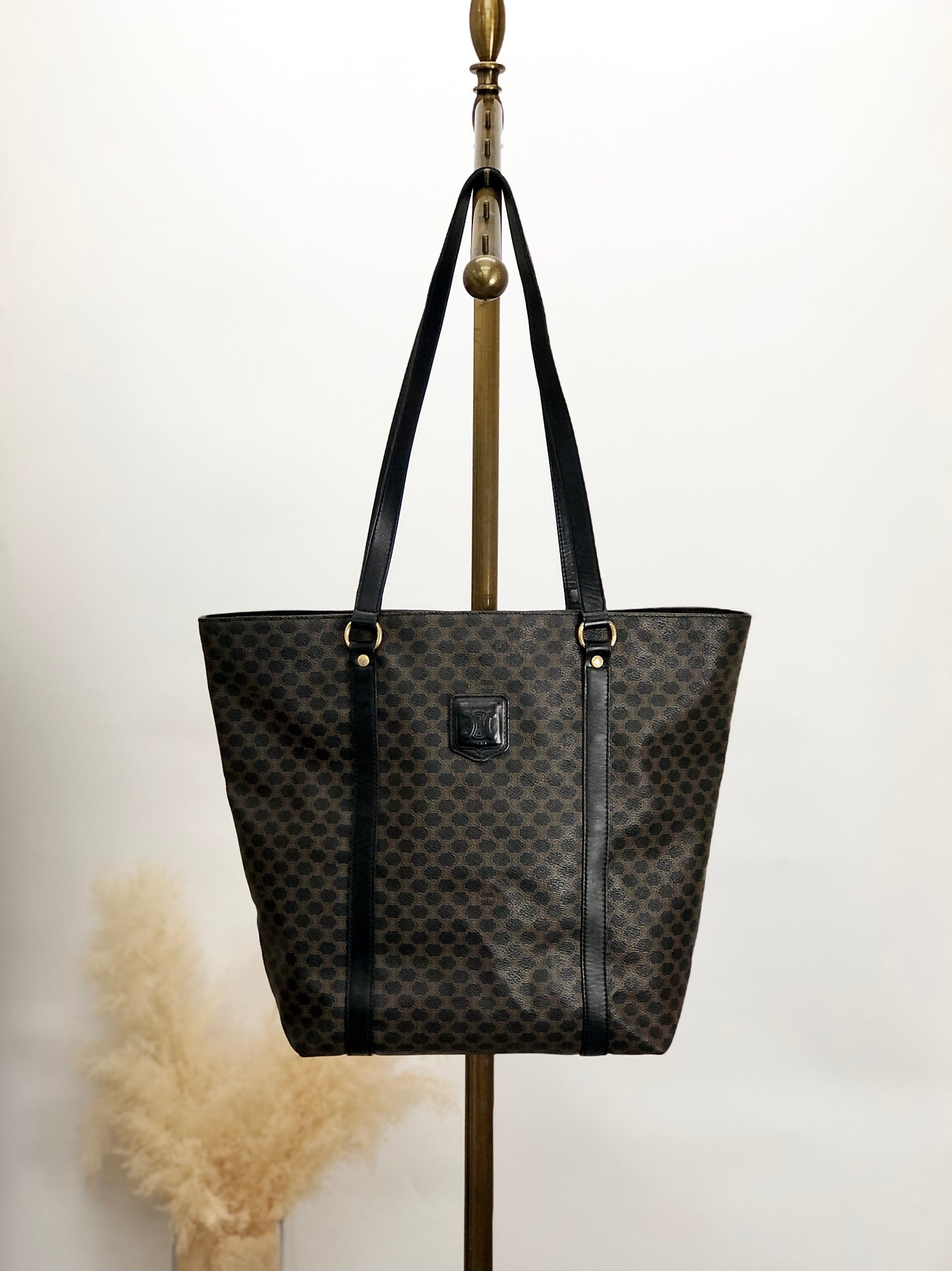 CELINE Macadam Blason Shoulder bag Totebag Black Vintage kxsx5u