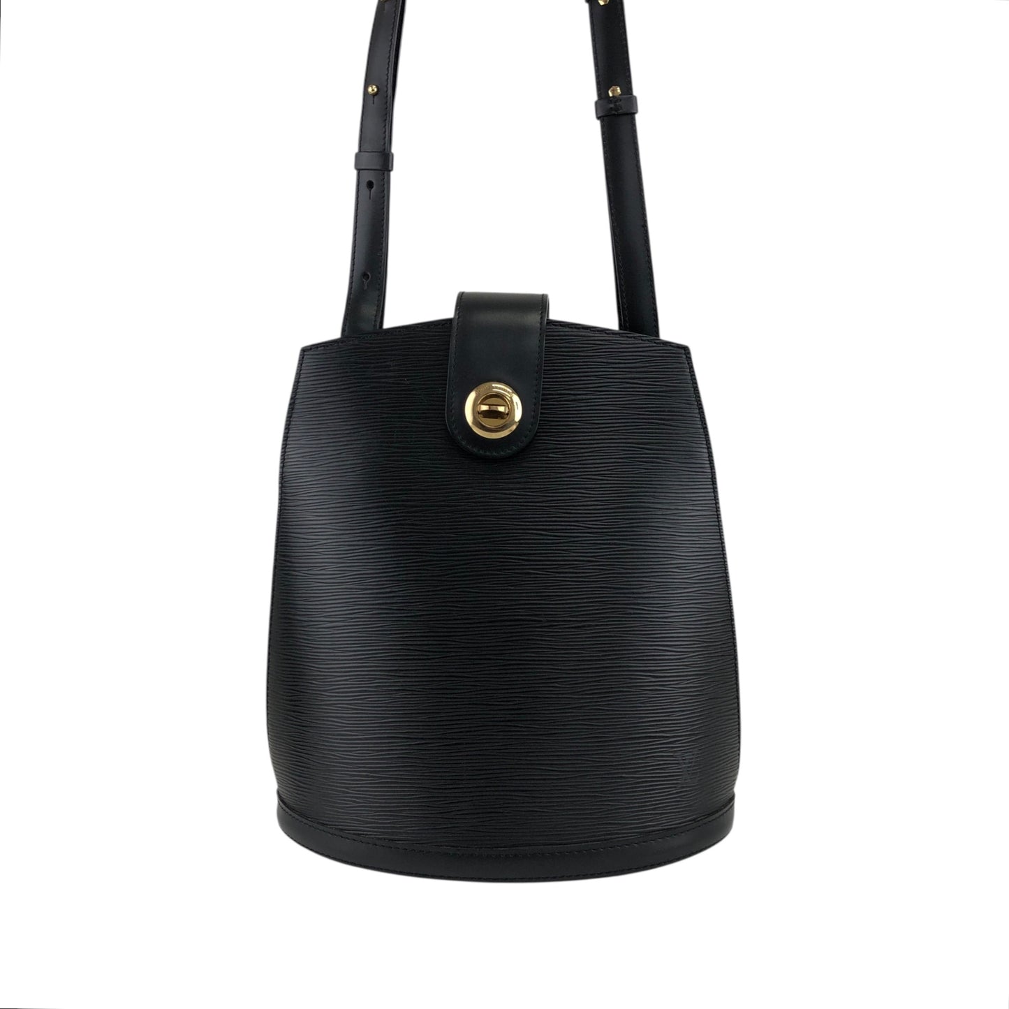 LOUIS VUITTON Epi Turn Lock Shoulder bag Black Vintage z6gyxr