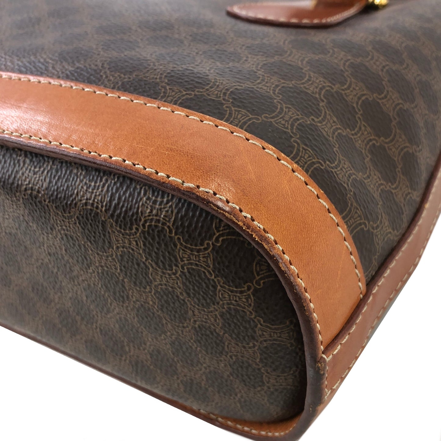 CELINE Macadam Blason Leather Totebag Brown Vintage 8dkvx4