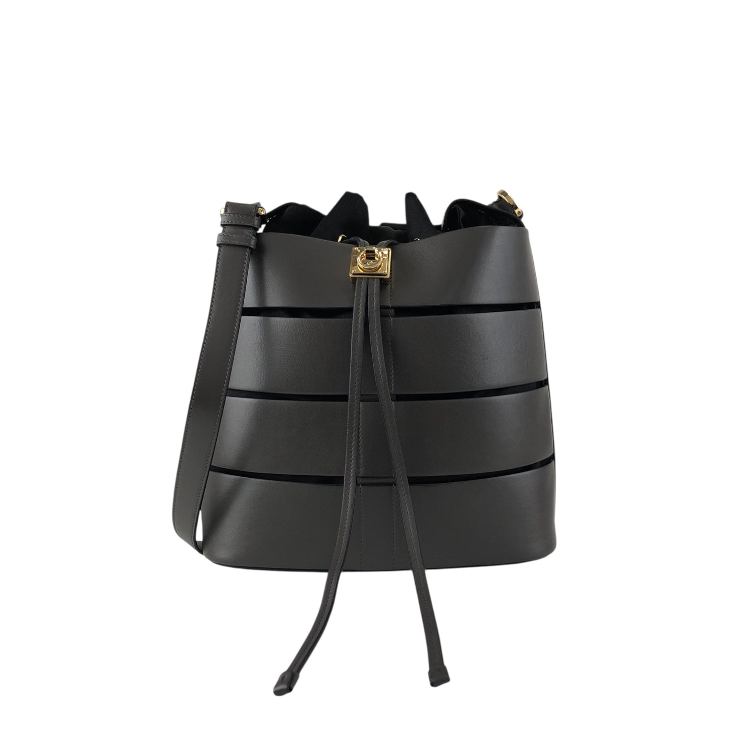 Salvatore Ferragamo Drawstring Shoulder bag Gray Vintage de3dye